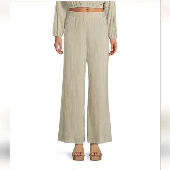 Gianni Bini Joni Plisse Elastic Waistband Coordinating Pants - Picture 2 of 14